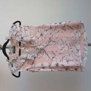 Karl Lagerfeld Floral Pink Top Blouse Size XXS